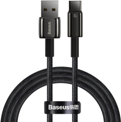 Кабел/адаптер Кабел Baseus Tungsten Gold 100W USB-A към USB-C 1м CAWJ000001 - черен