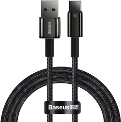Кабел Baseus Tungsten Gold 100W USB-A към USB-C 2м CAWJ000101 - черен