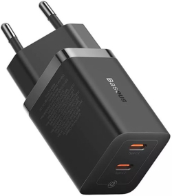 Принадлежност за смартфон Зарядно устройство Baseus GaN 5, 2x USB-C, 40W, 220V, Trickle Charging, Черен