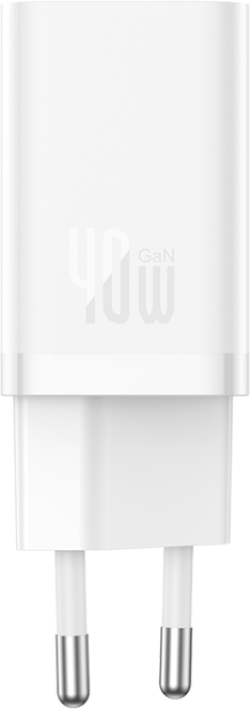 Принадлежност за смартфон Зарядно устройство Baseus GaN 5, 2x USB-C, 40W, 220V, Trickle Charging, Бял