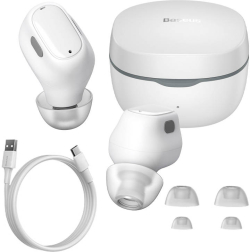 Слушалки Baseus WM01 TWS, In-Ear, Bluetooth, Микрофон, USB Type-C, 400 mAh, Бял
