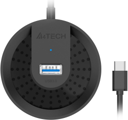 USB Хъб A4TECH HUB-30, 4x USB 3.0, дължина на кабел 100 см, черен цвят