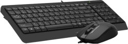 Клавиатура A4TECH F1512, комлект клавиатура с мишшка, с кабел, БДС, мембранни клавиши, черен