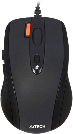 Мишка A4Tech N-70FXS, Оптичен сензор, С кабел, 1.5м, 7 бутона, Черен