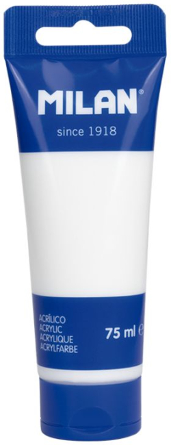 Канцеларски продукт Milan Акрилна боя, бяла, 75 ml