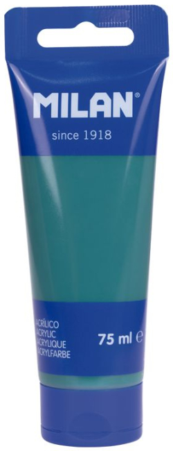 Канцеларски продукт Milan Акрилна боя, изумрудено-зелена, 75 ml