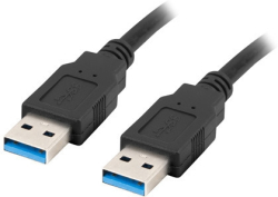 Кабел/адаптер Lanberg USB-A (M) -- USB-A (M) 3.0 cable 0.5m, black