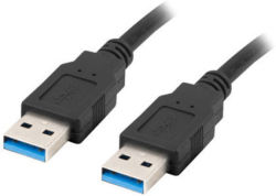 Кабел/адаптер Lanberg USB-A (M) -- USB-A (M) 3.0 cable 1.8m, black