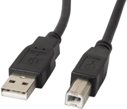 Кабел/адаптер Lanberg USB-A (M) -- USB-B (M) 2.0 ferrite cable 1m, black