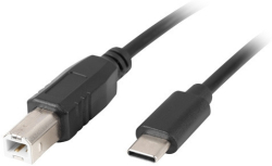 Кабел/адаптер Lanberg USB-C (M) -- USB-B (M) 2.0 ferrite cable 1.8m, black