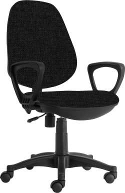 Ергономичен стол RFG Presto Black, текстил, до 130 kg, черен