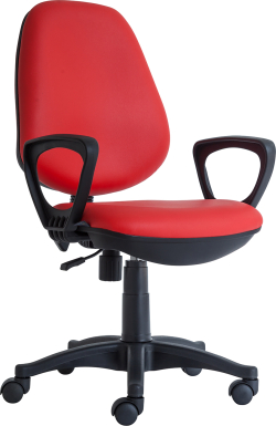 Ергономичен стол RFG Presto Black, екокожа, до 130 kg, червен