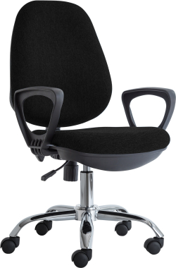 Ергономичен стол RFG Presto Chrome, текстил, до 120 kg, черен