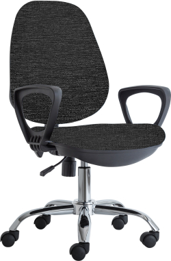 Ергономичен стол RFG Presto Chrome, текстил, до 130 kg, сив меланж