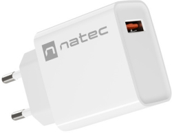 Принадлежност за смартфон Natec USB Charger Ribera 1X USB-A 18W, White