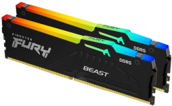 Памет Kingston Fury Beast RGB XMP, 64GB(2x 32GB) DDR5, 6000Mhz, CL30 DIMM