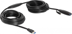 Кабел/адаптер Удължителен кабел DeLock, Активен, USB-A мъжко - USB-A женско, USB 3.0, 10 м, Черен