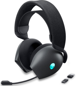 Слушалки Alienware AW720H, геймърски, безжични, с вграден микрофон, покриващо ухо, черен цвят