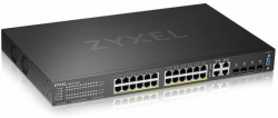 Комутатор/Суич ZyXEL GS-2220-28HP, 24 портов Layer2+, 24x Gigabit PoE + 4x Gigabit combo SFP