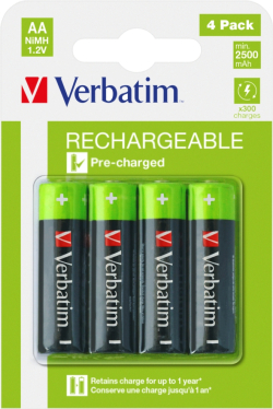 Батерия Verbatim RECHARGEABLE BATTERY AA 4 PACK - HR6
