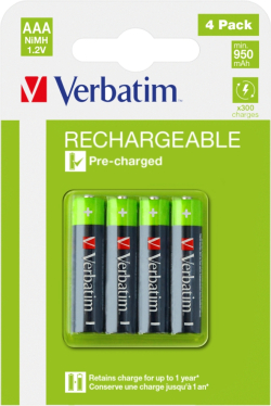 Батерия Verbatim RECHARGEABLE BATTERY AAA 4 PACK - HR03