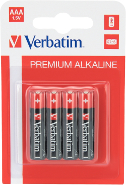 Батерия Verbatim ALKALINE BATTERY AAA 4 PACK (HANGCARD)