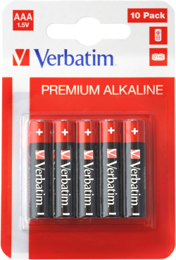 Батерия Verbatim ALKALINE BATTERY AAA 10 PACK (HANGCARD)