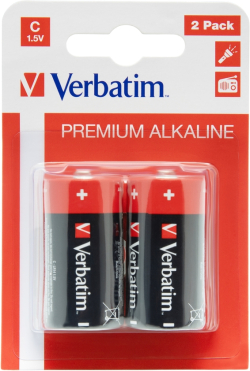 Батерия Verbatim ALKALINE BATTERY C 2 PACK (HANGCARD)