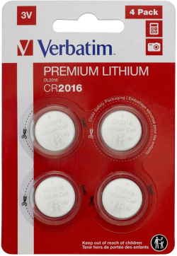 Батерия Verbatim LITHIUM BATTERY CR2016 3V 4 PACK