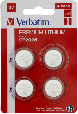 Батерия Verbatim LITHIUM BATTERY CR2025 3V 4 PACK