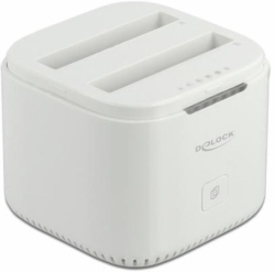 Кутия/Чекмедже за HDD Станция Delock USB-C, За 2 x 2.5 SATA HDD - SSD, Клониране