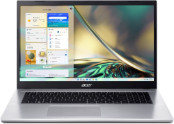 Лаптоп Acer Aspire 3, Core i5-1235U, 16GB, 512GB SSD NVMe, 17.3" 1600 x 900, Сребрист
