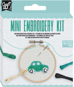 Craft ID Комплект за бродиране Кола, мини, 12.5 х 10 cm