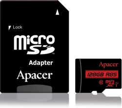 SD/флаш карта Apacer карта памет microSDXC 64GB UHS-I U1 R85 Class10, Adapter - AP64GMCSX10U5-R