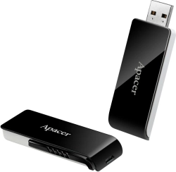USB флаш памет Apacer флашка Flash Drive AH350 64GB USB 3.2 Gen 1, Black