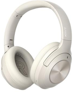 Слушалки А4tech BH220, безжични Bluetooth 5.3, вграден микрофон, покриващи ухо, бежов цвят