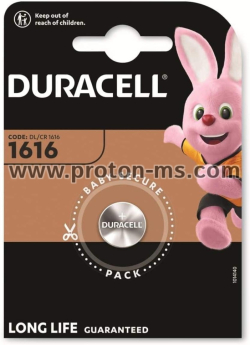 Батерия Бутонна литиева батерия DURACELL CR-1616, 3V