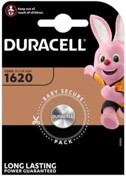 Бутонна батерия DURACELL CR-1620, 3V, Литиева