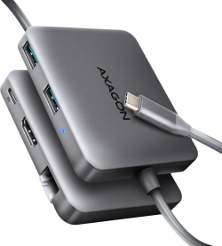 Докинг станция AXAGON HMC-5HL, 1x USB 3.2 Type-C, HDMI 4096 x 2160, RJ-45, 1x USB Type-C, 100W