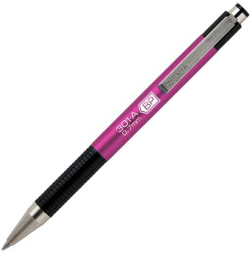 Канцеларски продукт Zebra Химикалка F-301A, алуминиева, 0.7 mm, розова