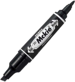 Канцеларски продукт Zebra Перманентен маркер Hi-Mckie, двоен, 2-4 mm, черен