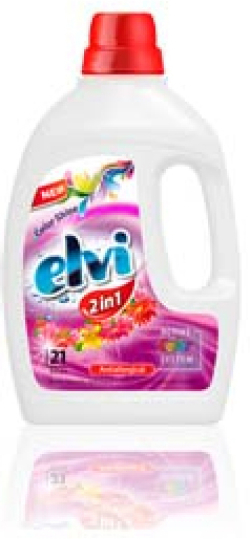 Почистващ продукт Elvi Перилен препарат, течен, за цветни тъкани, 1.5 l