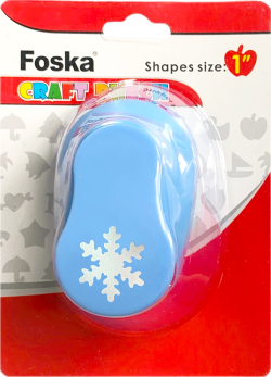Канцеларски продукт Foska Перфоратор за декорация - Снежинка, 25 mm, син