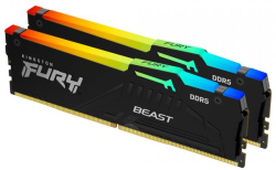 Памет Kingston FURY Beast Black RGB 32GB (2x16GB) DDR5 6000MHz CL30 - AMD Expo