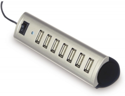 USB Хъб EDNET 85022 :: USB 2.0 хъб, 7-портов, черен