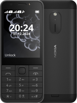 Смартфон Nokia 230 2024, 2.8" 240x320, 2MP предна камера, 16MB вградена памет, черен цвят
