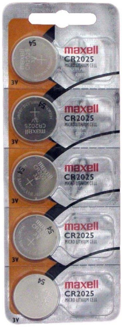 Бутонна батерия литиева CR2025 3V  5бр. в блистер -цена за 1 бр. батерия-  MAXELL