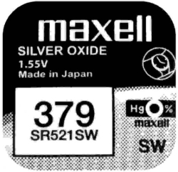 Батерия Бутонна батерия сребърна MAXELL SR521 SW -AG0-379- 1.55V