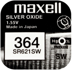 Батерия Бутонна батерия сребърна MAXELL SR621SW -364-AG1-