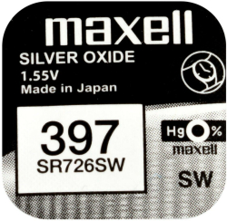 Бутонна батерия сребърна MAXELL SR726 SW -AG2- 397-, 1.55V